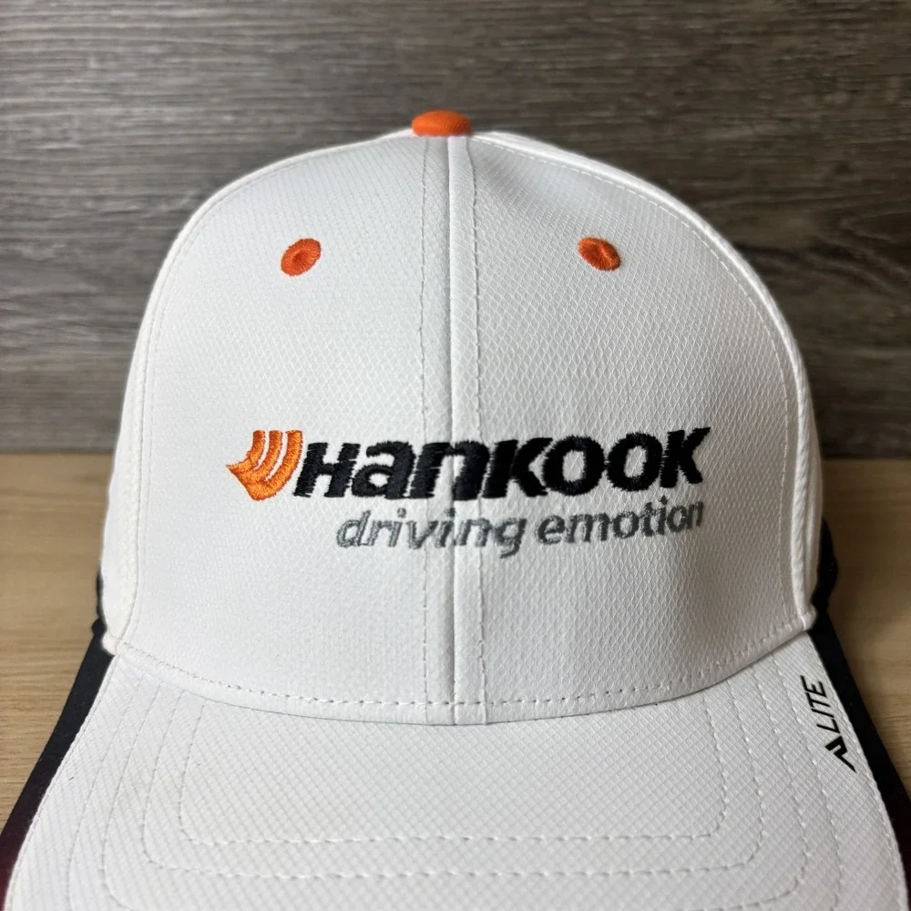 Hankook Hat Cap Strap Back White Black Orange Racing Embroidered Mens One Size